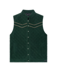 Luxury Western Golf apparel Green vest with button details on a white background