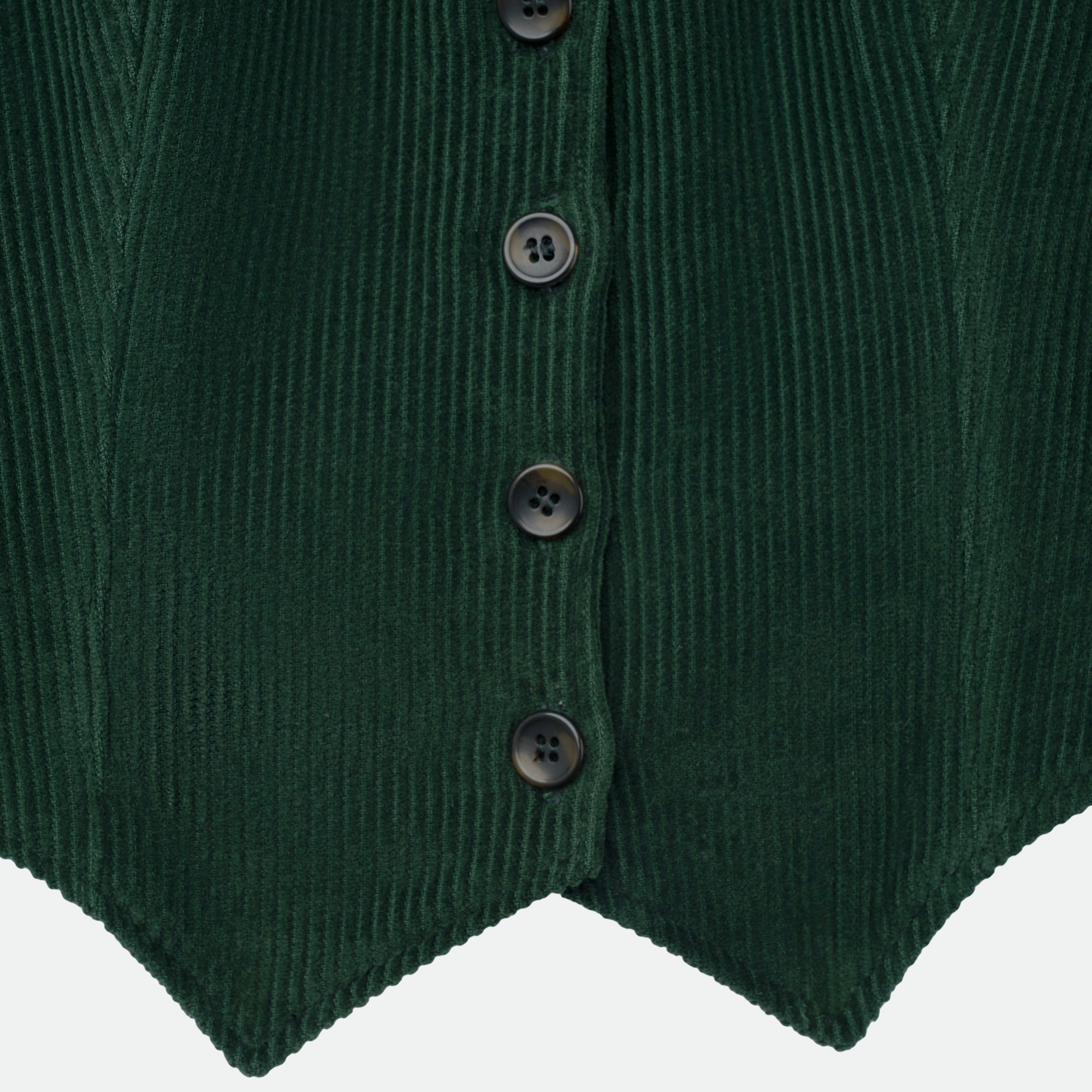 Luxury Western Golf apparel Green ribbed sweater vest with buttons on a white background