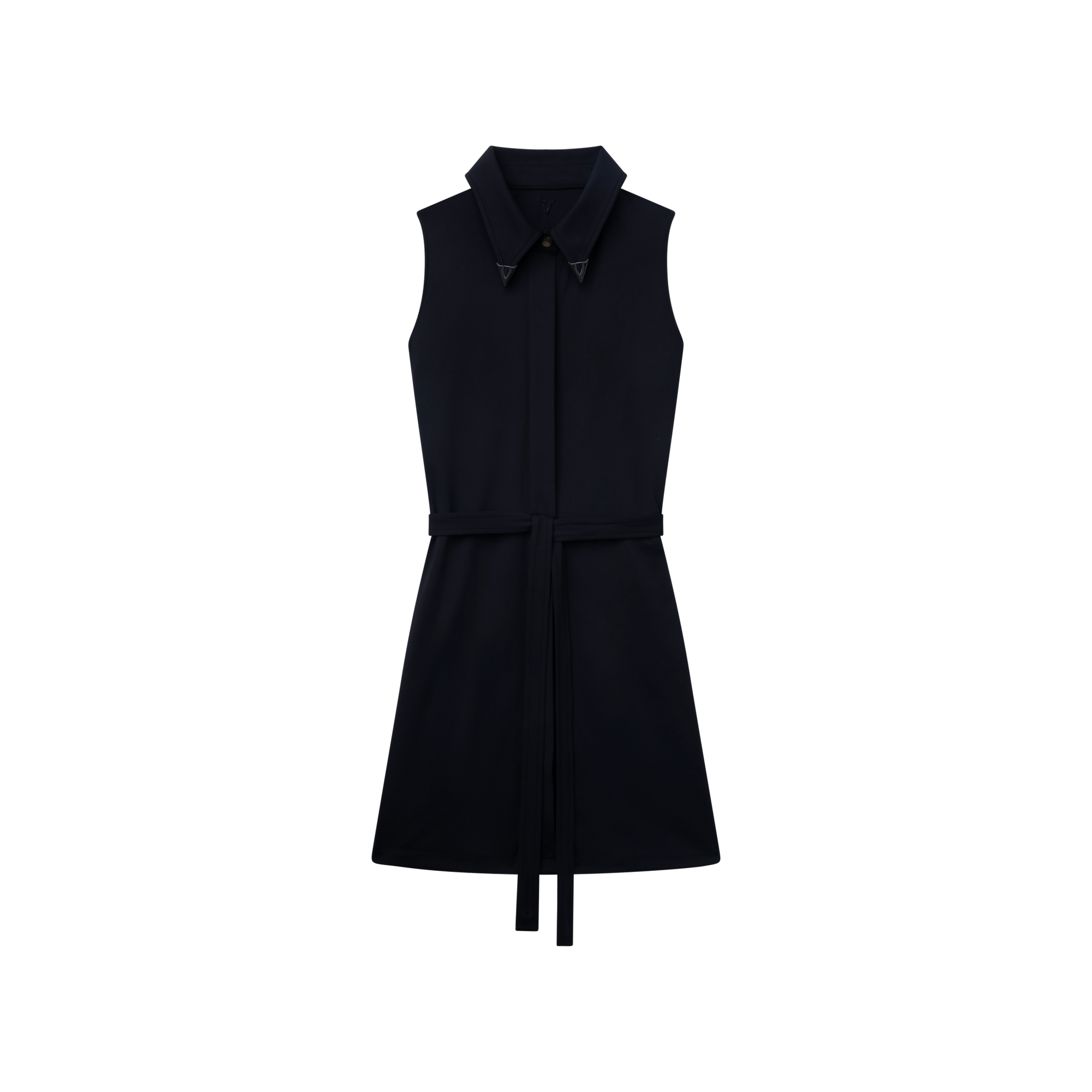 Luxury Western Golf apparel Black sleeveless dress on a white background