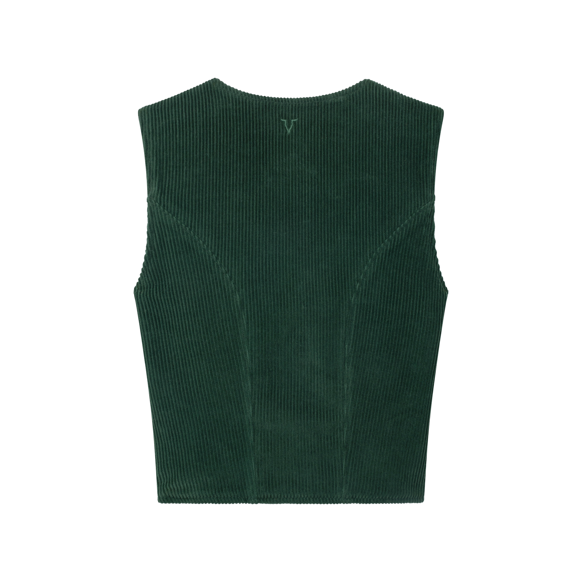 Luxury Western Golf apparel Green ribbed knit vest on a white background