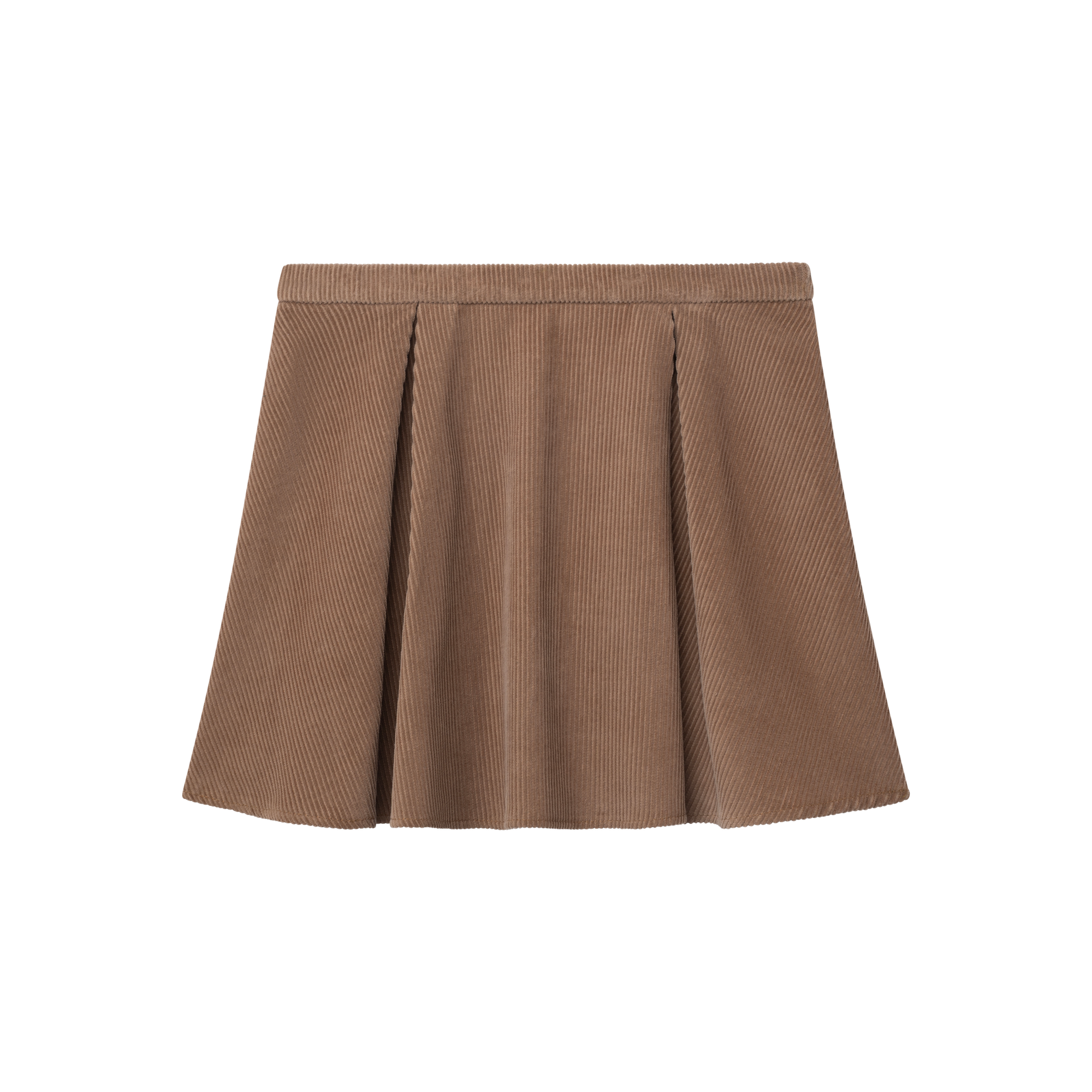 Luxury Western Golf apparel Brown pleated skirt on a white background