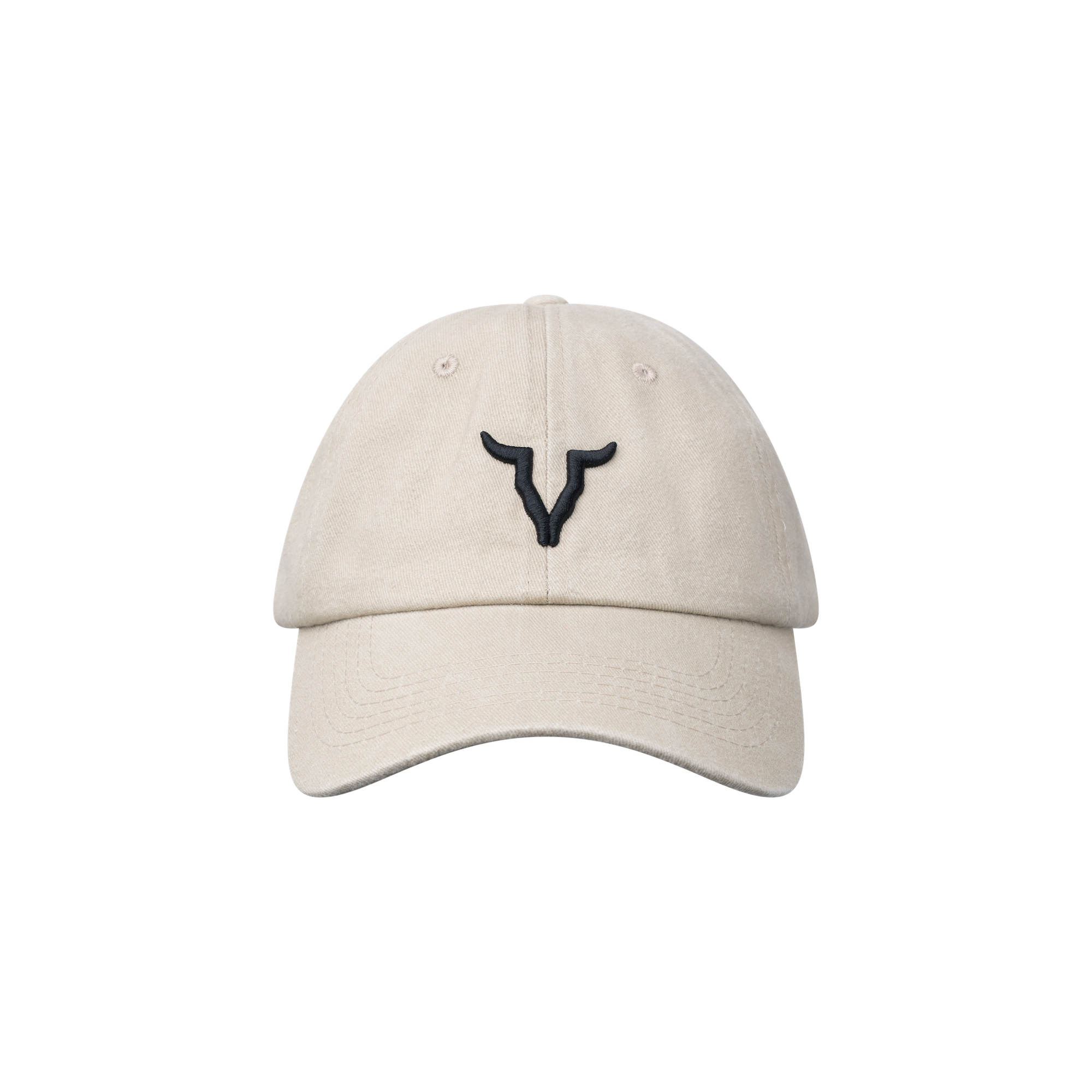 Luxury Western Golf apparel Beige cap with a black logo on a white background