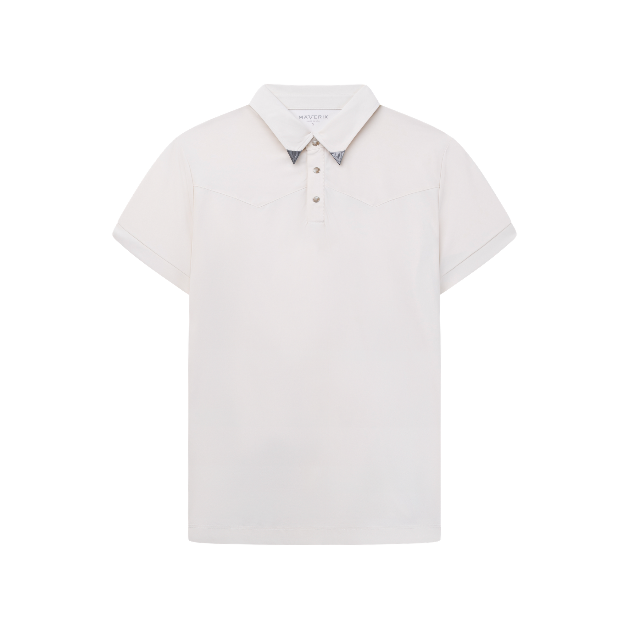 Luxury Western Golf apparel White polo shirt with a collar on a white background