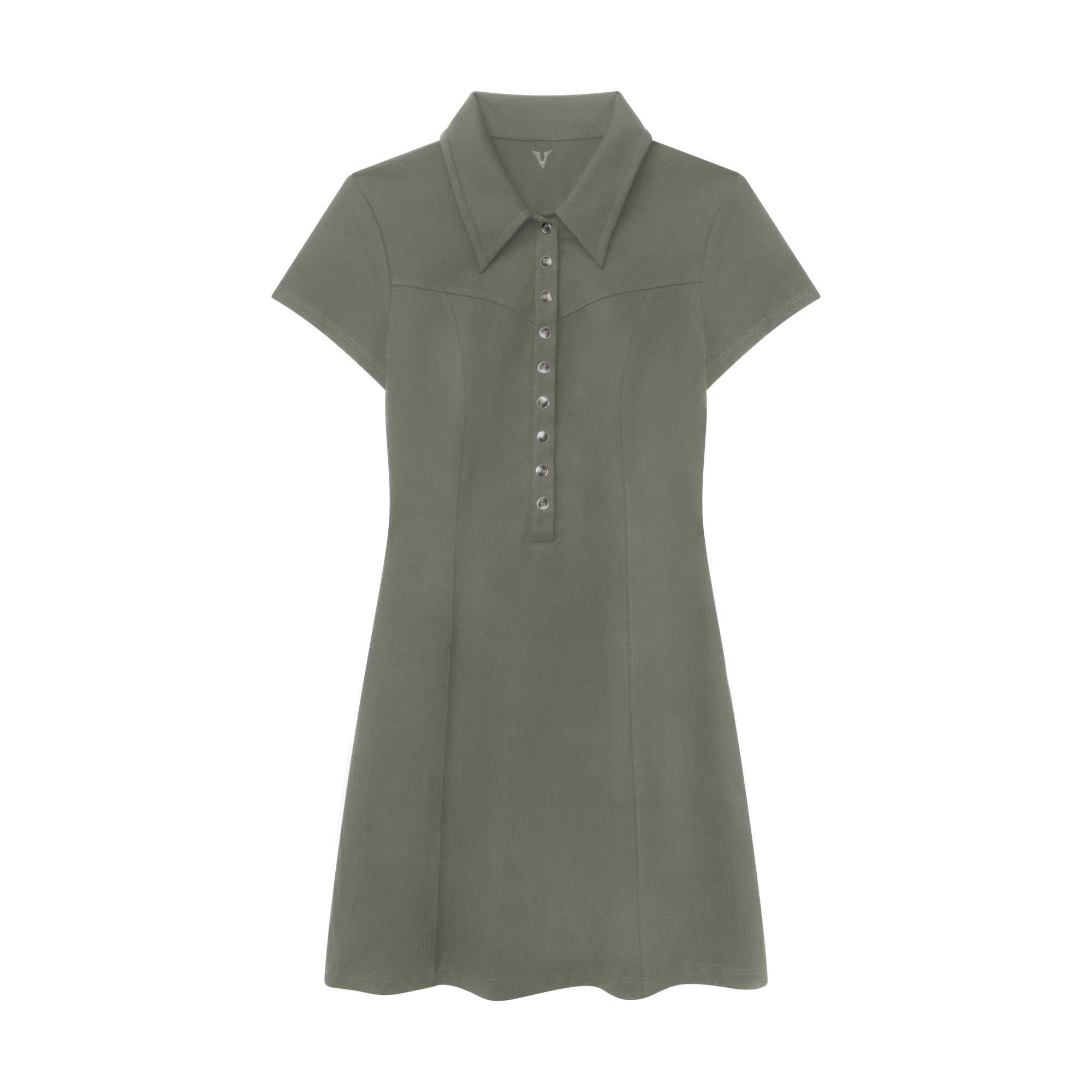 Luxury Western Golf apparel Green dress with short sleeves on a white background